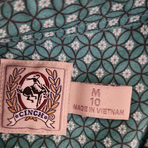 Cinch Blue Geometric Button Down Shirt - Picture 2 of 3